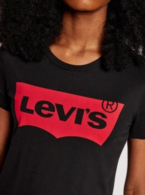 LEVIS czarny t-shirt koszulka XXS logo