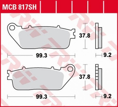 TRW ZAPATAS DE FRENADO HONDA CB 1000R '08-'16, VFR 1200F '10-'16 PARTE TRASERA  