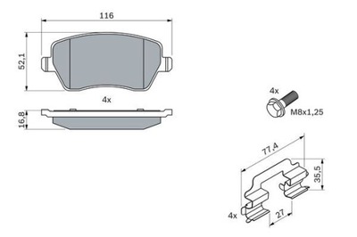 BOSCH 0 986 494 592 TRINKELĖS STABDŽIŲ 