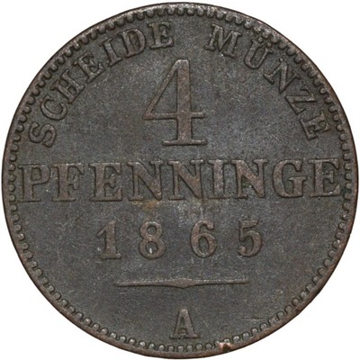 Prusy 4 pfenninge 1865 A