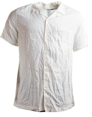 TOPMAN koszula męska biała z krótkim rękawem z wiskozy r.L