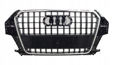Audi q3 8u 2011- решётка радиатора передняя решётка радиатора серебристая средняя хром фото №1