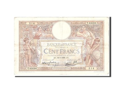Banknot, Francja, 100 Francs, 1939, 1939-01-12, EF