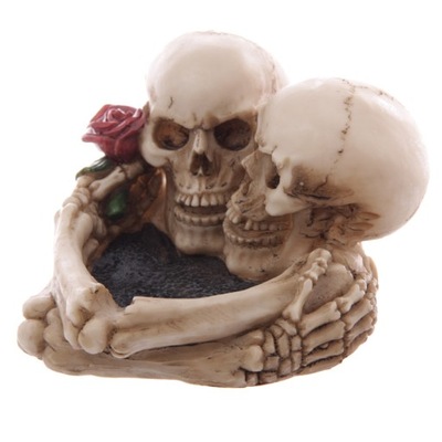 Popielniczka czaszki, czaszka róże, kościotrup