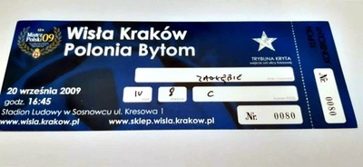 bilet WISŁA Kraków - POLONIA Bytom 20.09.2009