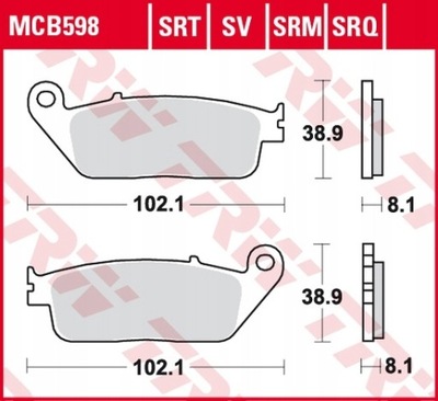 КОЛОДКИ ТОРМОЗНЫЕ TRW MCB598SRM