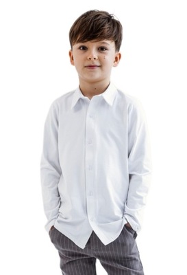Bluzka All For Kids koszula polo biała guziki dzianina święta 116/122 cm