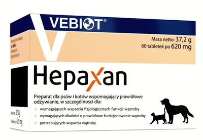 Vebiot Hepaxan dog&cat 60 sztuk w blistrach po 10 tabletek w blistrze