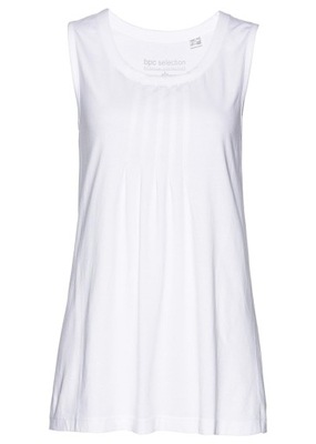 2H4B03 BONPRIX TOP DŁUGI BAWEŁNIANY BIAŁY 40