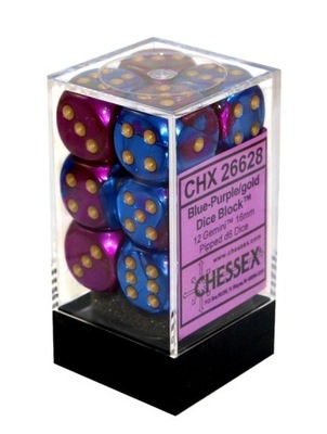 Kostki Gemini Chessex K6 16mm 12szt. +pudełko