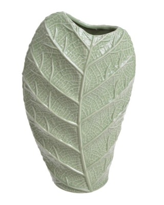 Wazon ceramiczny liść jasno-zielony H 22cm