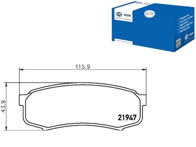 HELLA PAGID JUEGO ZAPATAS DE FRENADO 4605A389 4  