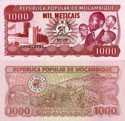 # MOZAMBIK - 1000 METICAIS - 1989 - P-132 - UNC