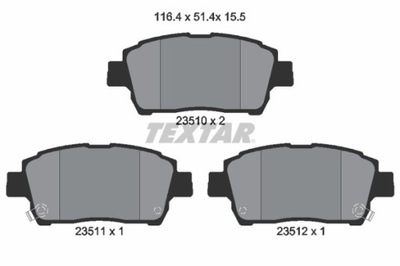 КОЛОДКИ ТОРМОЗНЫЕ TOYOTA ПЕРЕД COROLLA 02-/YARIS 99-/PRIUS 00- 2351002