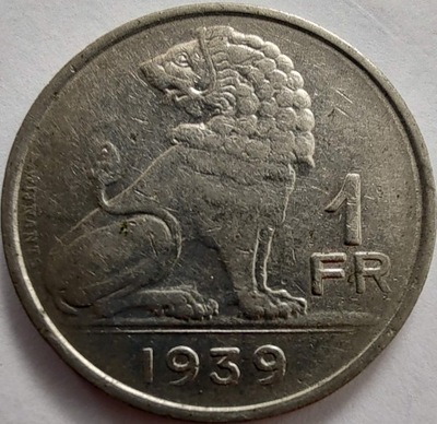 1707 - Belgia 1 frank, 1939