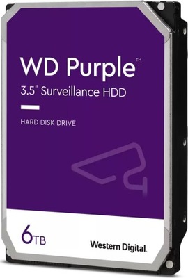 DYSK TWARDY WD Purple DO ZESTAWU MONITORINGU KAMER CCTV 6TB SATA III 3,5"