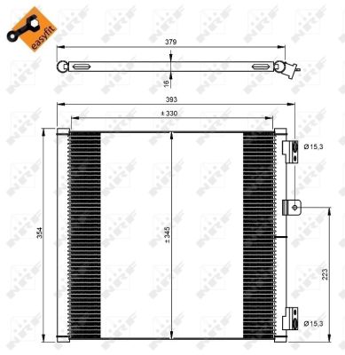 РАДІАТОР КОНДИЦІОНЕРА NRF 350204 99157311104