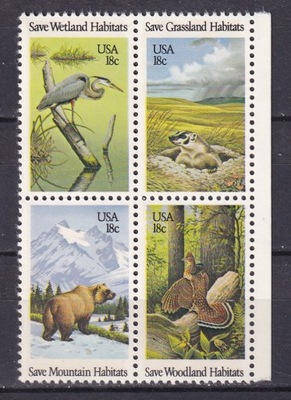 USA** Ptaki, niedżwiedź grizzly Mi 1493-96