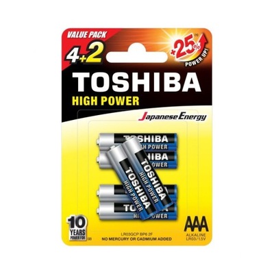 BATERIA alkaliczna TOSHIBA AA LR6 R6 HIGH POWER