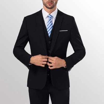 Men Slim Fit Business Suit One Button Formal Two-P