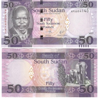 SUDAN POŁUDNIOWY - 50 FUNTÓW 2017 UNC