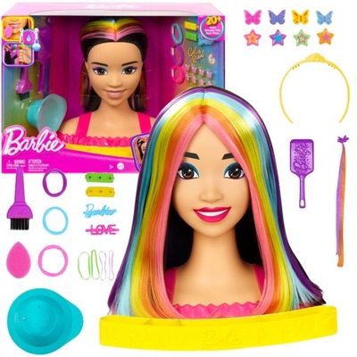 BARBIE LALKA GŁOWA DO CZESANIA ZMIENIA KOLOR 20EL.