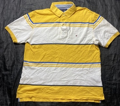 Tommy Hilfiger ORYGINALNE bawełniane POLO W PASKI rozmiar XL