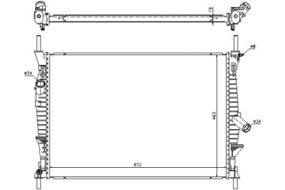 Радиатор двигателя ford transit transit tourneo 2.2 фото №1