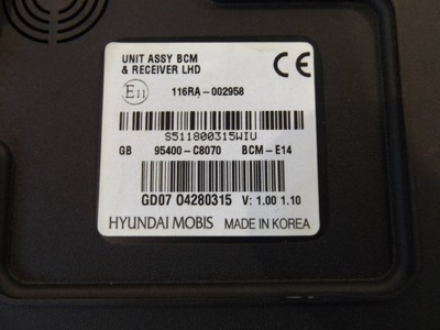 I20 ii модуль блок керування bcm 95400-c8070 фото №1