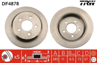 DISC BRAKE JEEP REAR GRAND CHEROKEE/WRANGLER 2,4-5,9 92-07 DF4878  