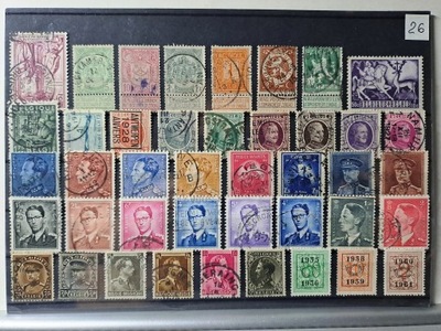 Belgia zestaw znaczków kasowanych ( 26 )