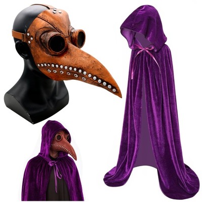 STRÓJ PRZEBRANIE KOSTIUM DOKTOR PLAGI DŻUMA PELERYNA MASKA EPIDEMIA ZESTAW