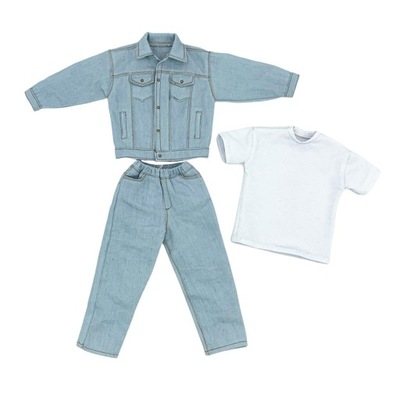 Męska figura Odzież w skali 1/6 Denim Suit Light