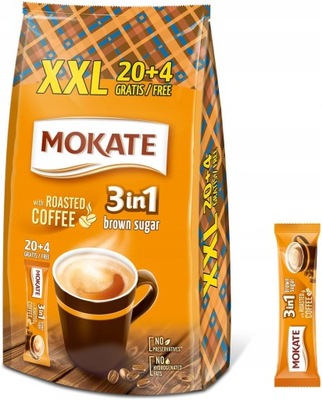 Napój Kawowy 3w1 Instant Brown Sugar 3in1 Mokate Mix Kawowy 24szt