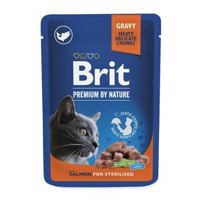 BRIT PREMIUM CAT SALMON SASZETKA DLA KOTÓW STERYLIZOWANYCH Z ŁOSOSIEM 100G