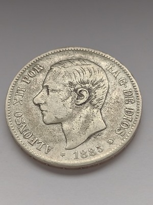 5 pesetas 1885