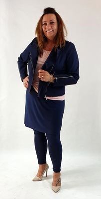 Leginsy&Spódniczka GranatowyPLUS SIZE. r58