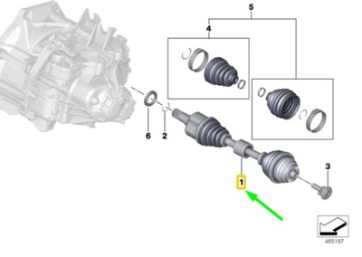 Bmw 2 active tourer f45 передня частина left output вал 31605a2dfc1 фото №1