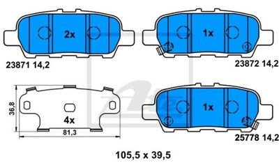 ZAPATAS FRENOS PARTE TRASERA NISSAN JUKE 2010- LEAF 2010-  