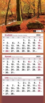 Kalendarz ścienny trójdzielny Artsezon 2023