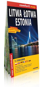 Litwa, Łotwa, Estonia laminowana mapa
