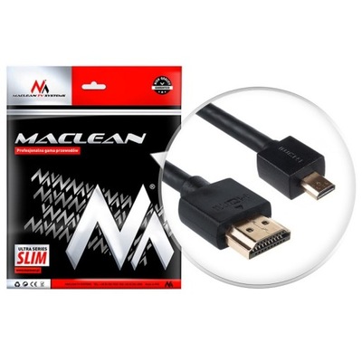 Przewód Maclean, HDMI-microHDMI, ULTRA SLIM, v1.4,
