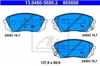 ATE КОЛОДКИ ТОРМОЗНЫЕ ЗАДНИЙ FIAT SEDICI 06- HONDA CIVIC VIII 06-