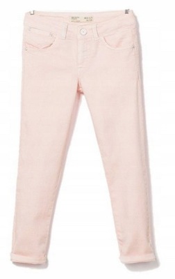ZARA KIDS spodnie jeansowe różowe zamki 116 5-6