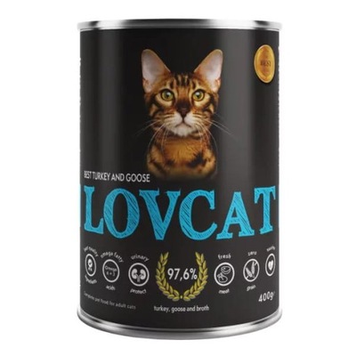 LOVCAT Pure TURKEY GOOSE Karma Indyk z Gęsią 400g