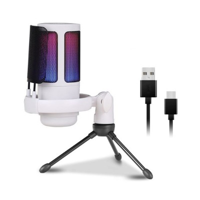 MIKROFON POJEMNOŚCIOWY USB/TYPE-C DO STUDIA – BIAŁY
