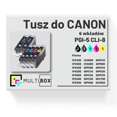 6x Tusz PGI-5 CLI-8 do Canon Pixma MP510