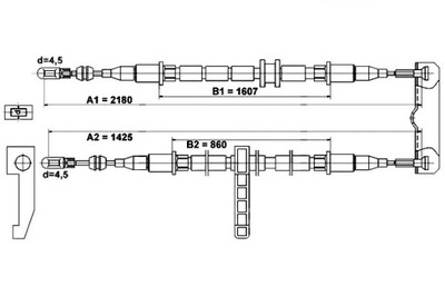 ТРОС ГАЛЬМА РУЧНОГО SAAB 900 II 9-3 2.0-2.5 07.