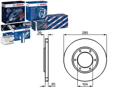 BOSCH DISCOS DE FRENADO 2SZT. NISSAN PATROL GR IV P  