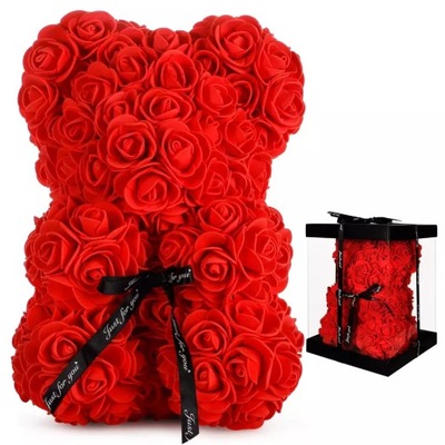 Duży Miś Z Róż Walentynki Pudełko Prezent